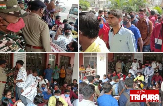 Tripura Teaching Job Aspirant Candidates gherao TRBT in Protest against Out of Syllabus Questions ! Demand Face to Face Talks with TRBT Authority in front of Media